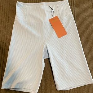 Light Blue Girlfriend Collective Ribbed Bike Shorts